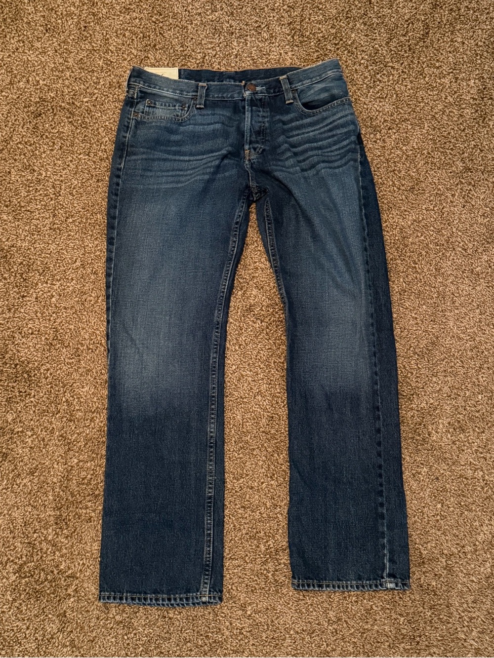 Hollister Men's Dark Blue Straight Jeans